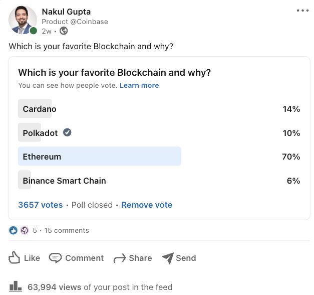 eth poll - what is your favourite blockchain and why?