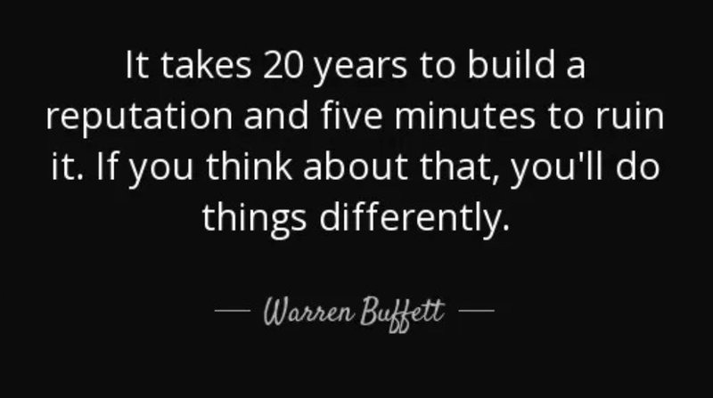 warren buffett quote reputation